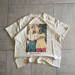 Outkast Graphic T-Shirt Mens XL Cream Short Sleeve Hip Hop Rap Tee SH0154
